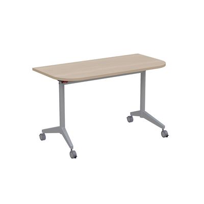 Bend 8ФСРР.101-S (Шамони светлый/Алюминий матовый) Складной радиусный стол-трансформер Simple с фиксаторами