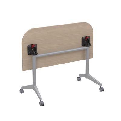 Bend 8ФСРР.101-S (Шамони светлый/Алюминий матовый) Складной радиусный стол-трансформер Simple с фиксаторами