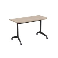 Bend 8ФСРР.101-S (Шамони светлый/Черный) Складной радиусный стол-трансформер Simple с фиксаторами