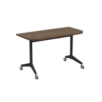 Bend 8ФСРР.101-S (Шамони темный/Черный) Складной радиусный стол-трансформер Simple с фиксаторами