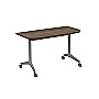 Bend 8ФСРР.101 (Шамони темный/Алюминий матовый) Складной радиусный стол-трансформер с фиксаторами