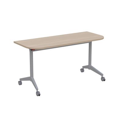 Bend 8ФСРР.102-S (Шамони светлый/Алюминий матовый) Складной радиусный стол-трансформер Simple с фиксаторами