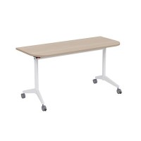 Bend 8ФСРР.102-S (Шамони светлый/Белый) Складной радиусный стол-трансформер Simple с фиксаторами