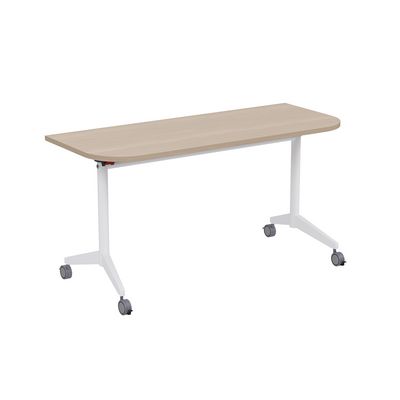 Bend 8ФСРР.102-S (Шамони светлый/Белый) Складной радиусный стол-трансформер Simple с фиксаторами