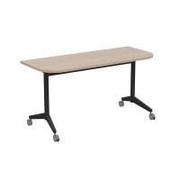 Bend 8ФСРР.102-S (Шамони светлый/Черный) Складной радиусный стол-трансформер Simple с фиксаторами