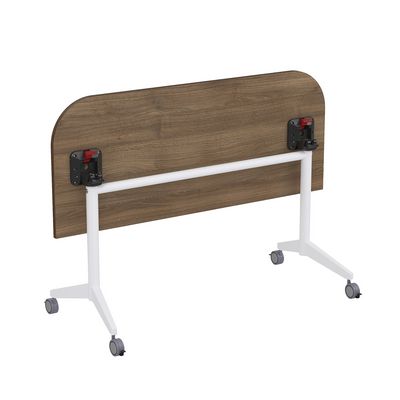 Bend 8ФСРР.102-S (Шамони темный/Белый) Складной радиусный стол-трансформер Simple с фиксаторами