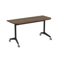 Bend 8ФСРР.102-S (Шамони темный/Черный) Складной радиусный стол-трансформер Simple с фиксаторами