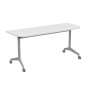 Bend 8ФСРР.103-S (Белый/Алюминий матовый) Складной радиусный стол-трансформер Simple с фиксаторами