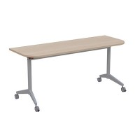 Bend 8ФСРР.103-S (Шамони светлый/Алюминий матовый) Складной радиусный стол-трансформер Simple с фиксаторами