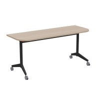 Bend 8ФСРР.103-S (Шамони светлый/Черный) Складной радиусный стол-трансформер Simple с фиксаторами