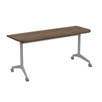 Bend 8ФСРР.103-S (Шамони темный/Алюминий матовый) Складной радиусный стол-трансформер Simple с фиксаторами