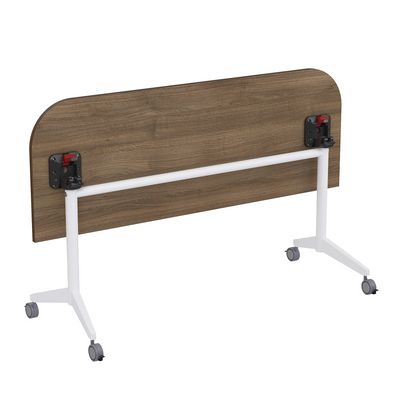 Bend 8ФСРР.103-S (Шамони темный/Белый) Складной радиусный стол-трансформер Simple с фиксаторами