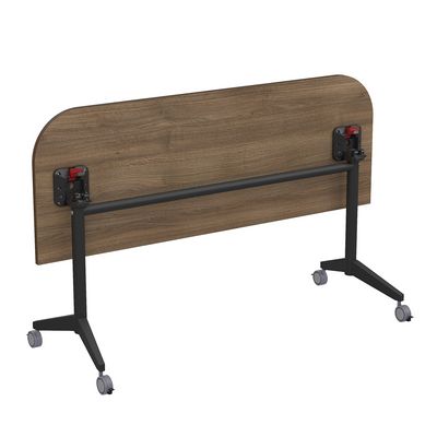 Bend 8ФСРР.103-S (Шамони темный/Черный) Складной радиусный стол-трансформер Simple с фиксаторами