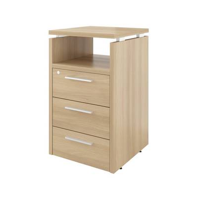 Дублин ДБ43 (Акация лорка) Тумба приставная, 3 ящика с полкой и замком