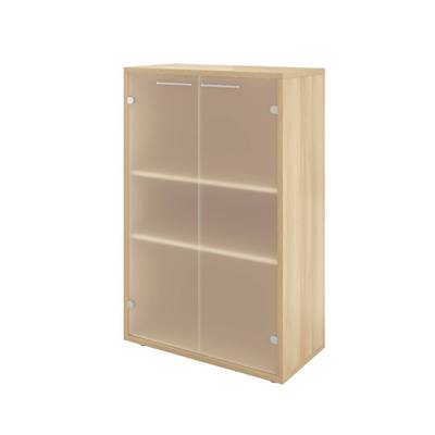 Дублин ДБ49 (Акация лорка) Шкаф низкий, стекло сатин