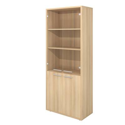 Дублин ДБ52 (Акация лорка) Шкаф высокий, стекло прозрачное