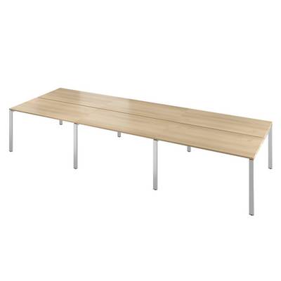 Дублин ДРП55-6 (Акация лорка) Стол сдвоенный, на металлокаркасе