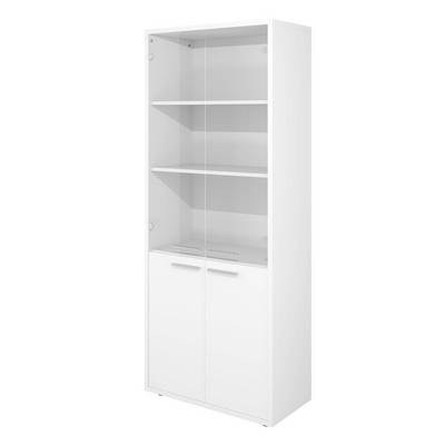 Дублин ДБ52 (Белый) Шкаф высокий, стекло прозрачное