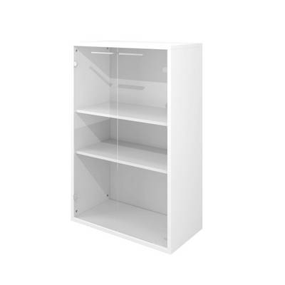 Дублин ДБ53 (Белый) Шкаф низкий, стекло прозрачное