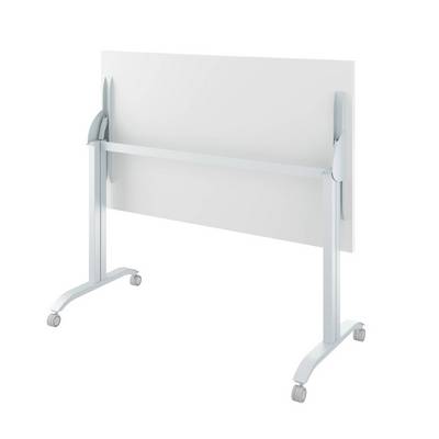Дублин ДР50 (Белый) Стол на колёсах, на м/к с откидной столешницей