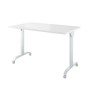 Дублин ДР96 (Белый) Стол на колёсах, на м/к с откидной столешницей