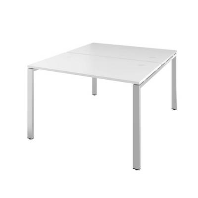 Дублин ДРП111 (Белый) Стол сдвоенный, на металлокаркасе