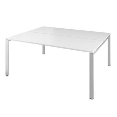 Дублин ДРП114 (Белый) Стол сдвоенный, на металлокаркасе