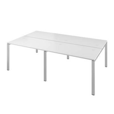 Дублин ДРП51-4 (Белый) Стол сдвоенный, на металлокаркасе