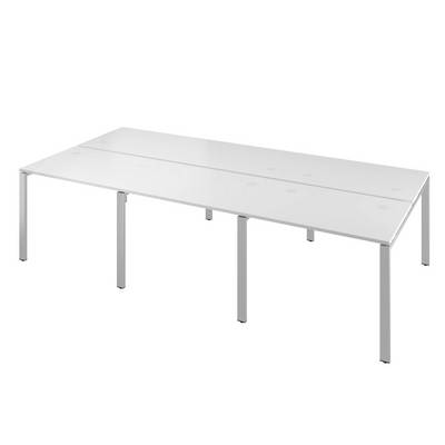 Дублин ДРП52-6 (Белый) Стол сдвоенный, на металлокаркасе