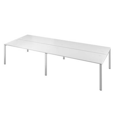 Дублин ДРП53-4 (Белый) Стол сдвоенный, на металлокаркасе