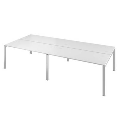 Дублин ДРП56-4 (Белый) Стол сдвоенный, на металлокаркасе
