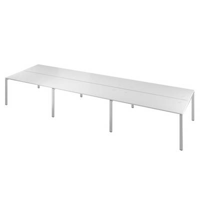 Дублин ДРП56-6 (Белый) Стол сдвоенный, на металлокаркасе