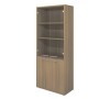 Дублин ДБ52 (Дуб кофейный) Шкаф высокий, стекло прозрачное
