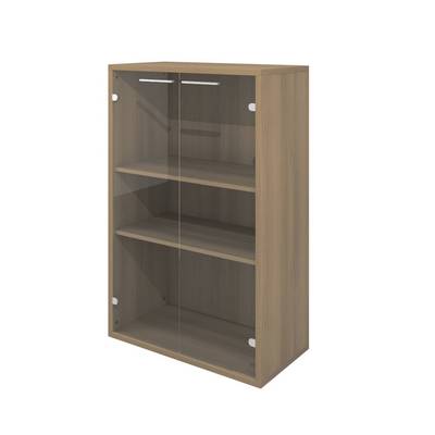 Дублин ДБ53 (Дуб кофейный) Шкаф низкий, стекло прозрачное