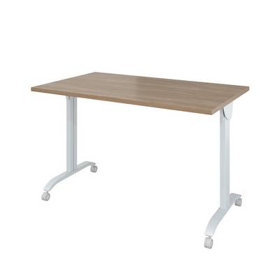 Дублин ДР96 (Дуб кофейный) Стол на колёсах, на м/к с откидной столешницей