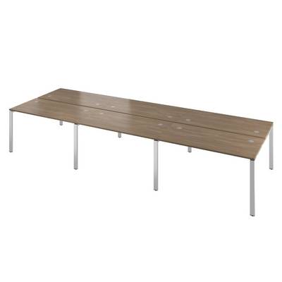 Дублин ДРП55-6 (Дуб кофейный) Стол сдвоенный, на металлокаркасе