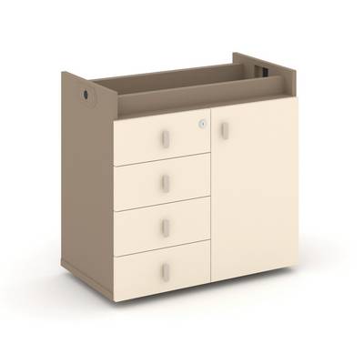 Estetica ES.TON-2 (Сатин/Латте) Тумба опорная - Фасад + ящики