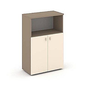 Эстетика ES.ST-2.1 (Сатин/Латте) Шкаф средний широкий, 2 низких фасада ЛДСП