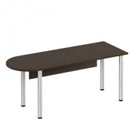 Формула ФР 2113 (Венге темный) Стол письменный полукруглый на хромированных опорах