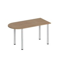 Формула ФР 2101 (Вяз светлый) Стол письменный полукруглый на хромированных опорах