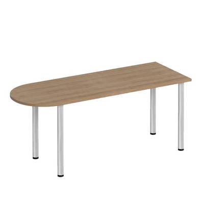 Формула ФР 2103 (Вяз светлый) Стол письменный полукруглый на хромированных опорах