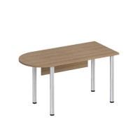 Формула ФР 2111 (Вяз светлый) Стол письменный полукруглый на хромированных опорах