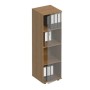 Формула ФР 358 (Вяз светлый) Стеллаж средний узкий со стеклянной дверью