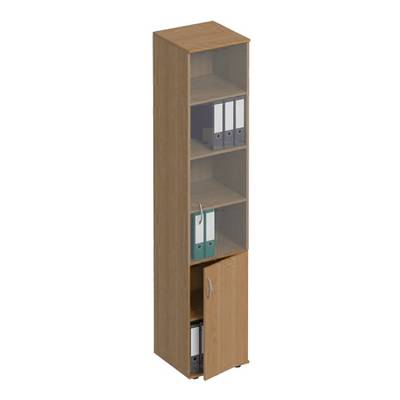 Формула ФР 381 (Вяз светлый) Шкаф для документов узкий со стеклом