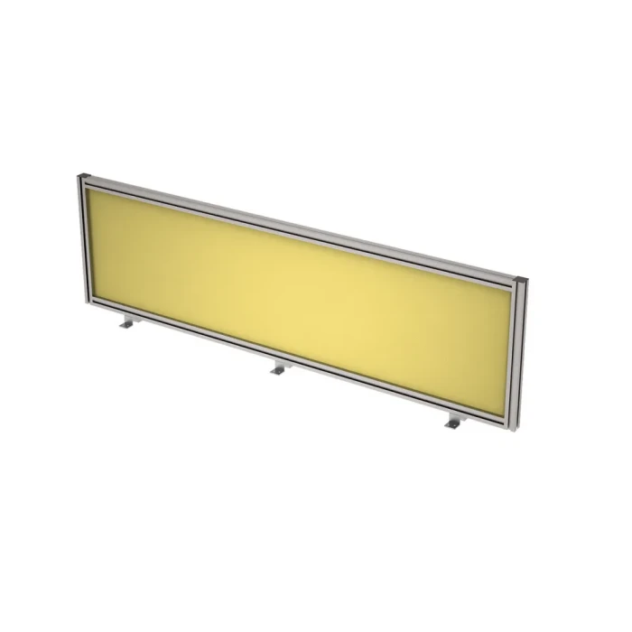 Офисный экран 9БТ.0407.6 в отделке Lemon/Алюминий матовый, 1400х29х400 мм