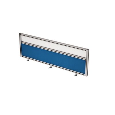 Gloss 9БТС.0415.6 (Indigo/Стекло матовое/алюминний матовый) Барьер из ткани и стекла в алюминиевом профиле, фронтальный