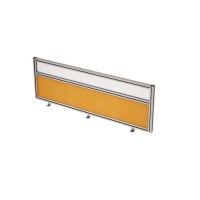 Gloss 9БТС.0415.8 (Orange/Стекло матовое/алюминний матовый) Барьер из ткани и стекла в алюминиевом профиле, фронтальный