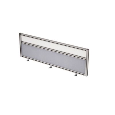 Gloss 9БТС.0415.8 (Grey/Стекло матовое/алюминий матовый) Барьер из ткани и стекла в алюминиевом профиле, фронтальный