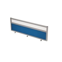 Gloss 9БТС.0415.8 (Indigo/Стекло матовое/алюминний матовый) Барьер из ткани и стекла в алюминиевом профиле, фронтальный