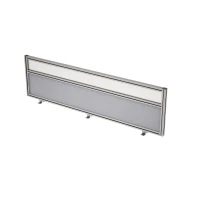 Gloss 9БТС.0416.6 (Grey/Стекло матовое/алюминий матовый) Барьер из ткани и стекла в алюминиевом профиле, фронтальный